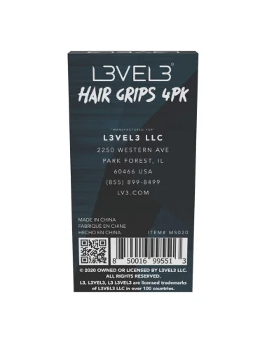 L3VEL3 HAIR GRIPS 4PK