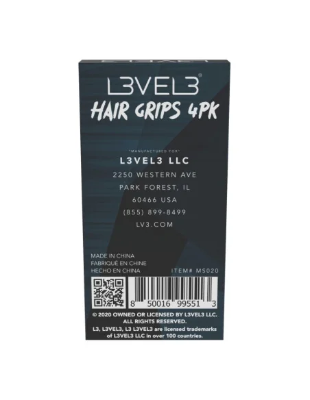 L3VEL3 HAIR GRIPS 4PK