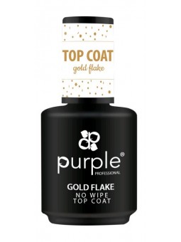 PURPLE GOLD FLAKE NO WIPE TOP COAT 15ML|Mathiss