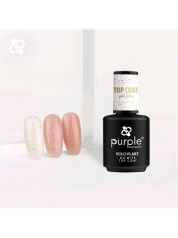 PURPLE GOLD FLAKE NO WIPE TOP COAT 15ML|Mathiss