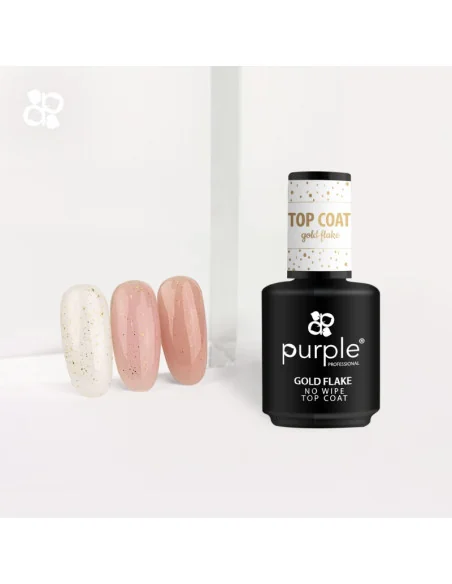 Purple Gold Flake No Wipe Top Coat 15ml | Mathiss Ibiza