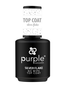 ***PURPLE SILVER FLAKE NO WIPE TOP COAT 15ML***