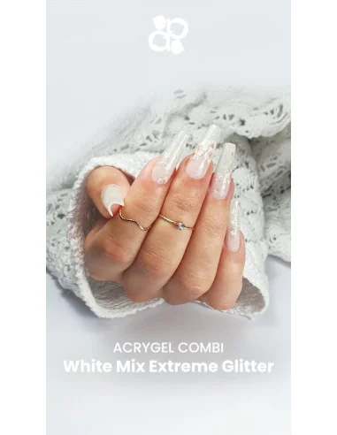 ***PURPLE ACRYGEL COMBI WHITE MIX EXTREME GLITTER 50ML***