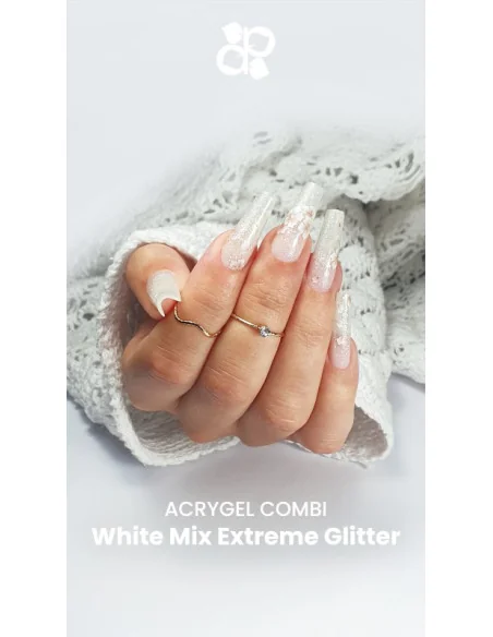 ***PURPLE ACRYGEL COMBI WHITE MIX EXTREME GLITTER 50ML***