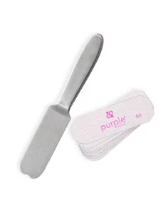 PURPLE LIMA PEDICURA BASE METALICA + 5 REC.80GRIT + REC.180GRIT