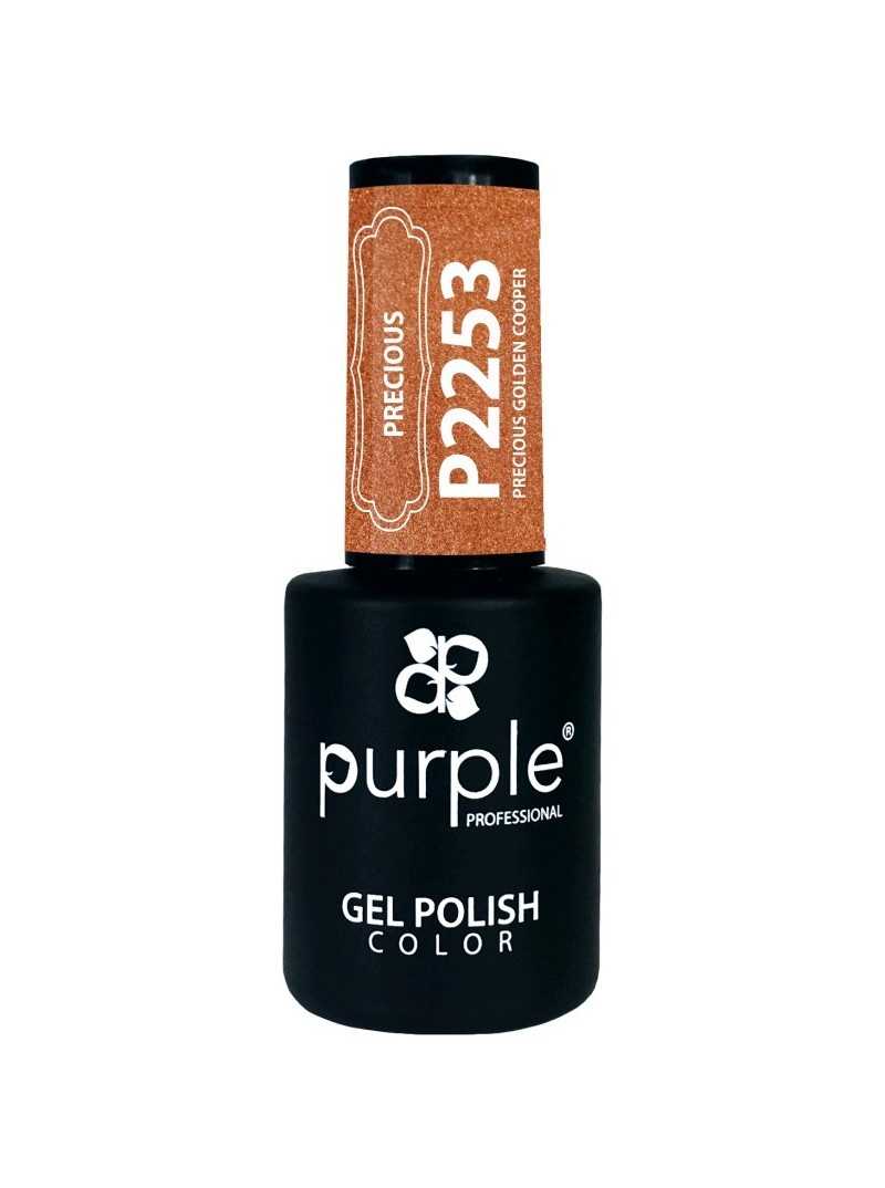 PURPLE GEL POLISH COLOR PRECIOUS GOLDEN COOPER 10ML|Mathiss