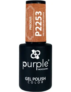 PURPLE GEL POLISH COLOR PRECIOUS GOLDEN COOPER 10ML