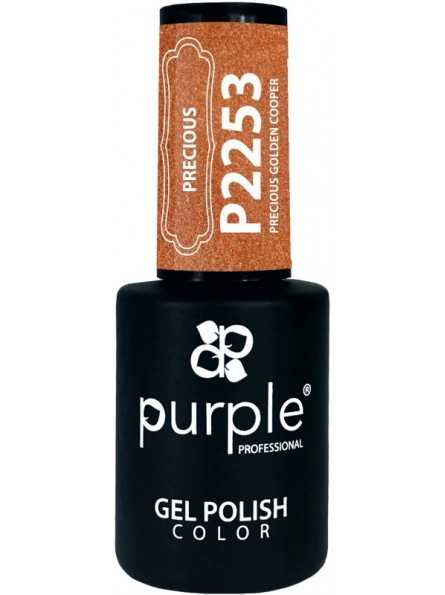 PURPLE GEL POLISH COLOR PRECIOUS GOLDEN COOPER 10ML|Mathiss