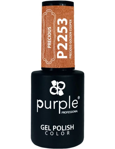 PURPLE GEL POLISH COLOR PRECIOUS GOLDEN COOPER 10ML