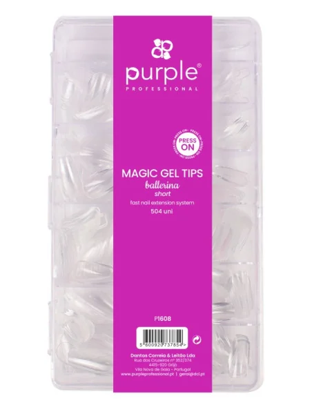 PURPLE CAJA MAGIC GEL TIPS BALLERINA SHORT 504UDS