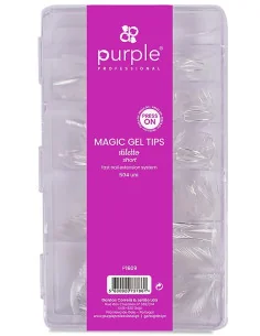 PURPLE CAJA MAGIC GEL TIPS STILETTO SHORT 504UDS
