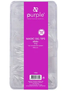 PURPLE CAJA MAGIC GEL TIPS STILETTO LONG 504UDS