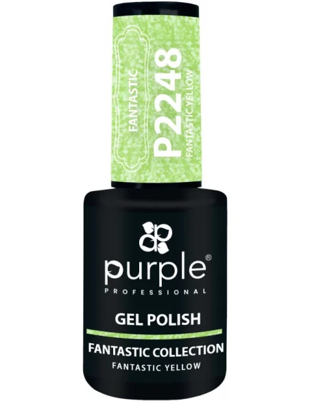 PURPLE GEL POLISH COLOR FANTASTIC YELLOW 10ML