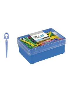 EUROSTIL PINZAS PLASTICO COLORES MEDIANAS CAJA 60UDS