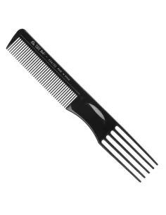 EUROSTIL PEINE AHUECADOR 5 PUAS PLASTICO NEGRO 21,5 CM
