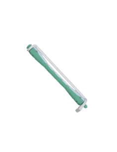 EUROSTIL BIGUDI PLASTICO LARGO BLANCO-VERDE BOLSA 12UDS