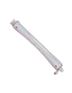 EUROSTIL BIGUDI PLASTICO LARGO ROSA-BLANCO BOLSA 12UDS