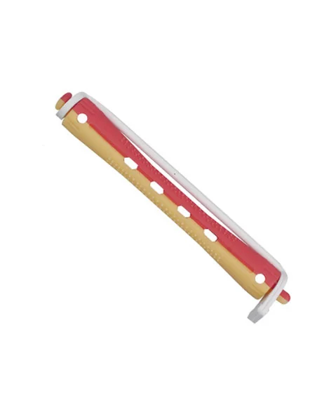 EUROSTIL BIGUDI PLASTICO LARGO AMAR-ROJO BOLSA 12UDS