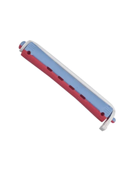 EUROSTIL BIGUDI PLASTICO LARGO AZUL-ROJO BOLSA 12UDS