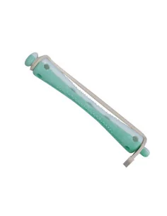 EUROSTIL BIGUDI PLASTICO CORTO BLACO-VERDE BOLSA 12UDS