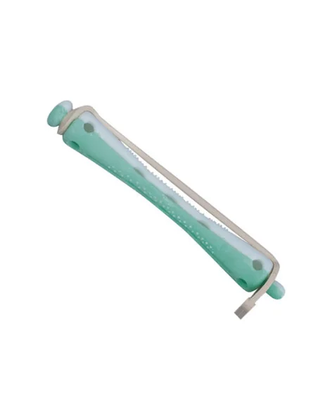 EUROSTIL BIGUDI PLASTICO CORTO BLACO-VERDE BOLSA 12UDS