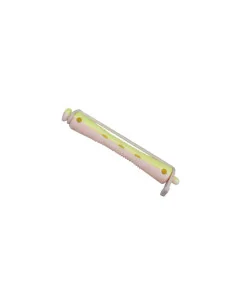 EUROSTIL BIGUDI PLASTICO CORTO ROSA-AMARILLO  BOLSA 12UDS