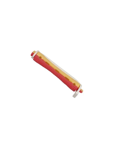EUROSTIL BIGUDI PLASTICO CORTO ROJO-AMARILLO BOLSA 12UDS
