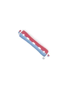EUROSTIL BIGUDI PLASTICO CORTO ROJO-AZUL BOLSA 12UDS