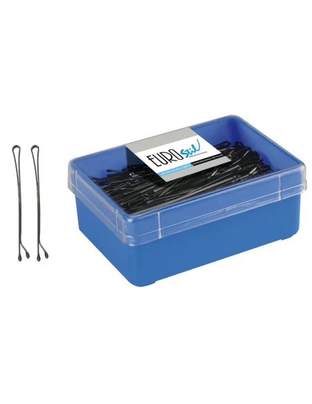 EUROSTIL CLIPS LISOS 6CM NEGROS CAJA 200UDS