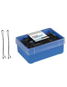 EUROSTIL CLIPS LISOS 7CM NEGROS CAJA 150UDS