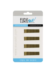 EUROSTIL CLIPS ONDULADOS 5CM BRONCE CARTON 24UDS