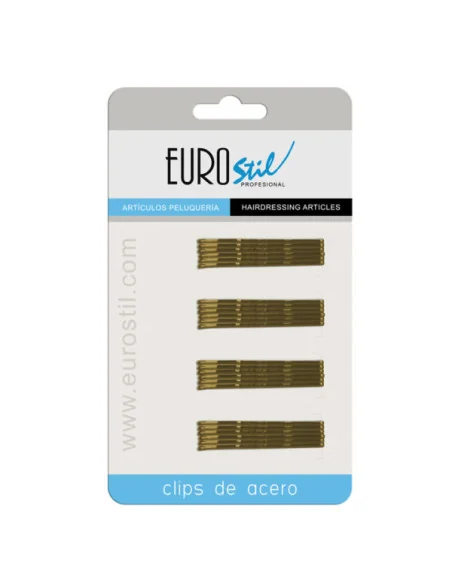 EUROSTIL CLIPS ONDULADOS 5CM BRONCE CARTON 24UDS