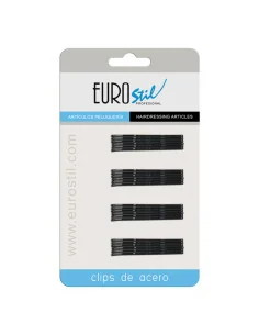 EUROSTIL CLIPS ONDULADOS 5CM NEGROS CARTON 24UDS