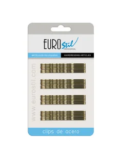 EUROSTIL CLIPS ONDULADOS 7CM BRONCE CATON 24UDS