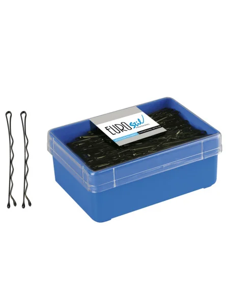 EUROSTIL CLIPS ONDULADOS 7CM NEGROS CAJA 150UDS