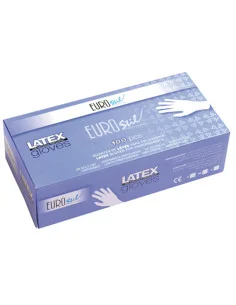 EUROSTIL GUANTES LATEX BLANCOS T/MEDIANA 100UDS