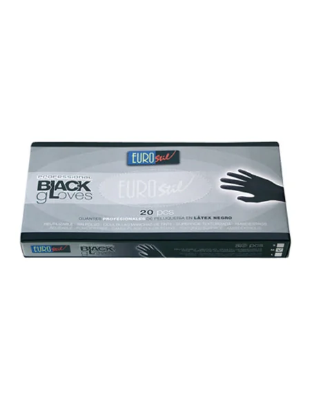 EUROSTIL GUANTES NEGROS T/PEQUEÑA CAJA 20UDS