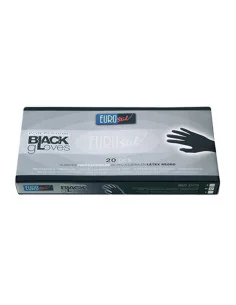 EUROSTIL GUANTES NEGROS T/ MEDIANA CAJA 20UDS