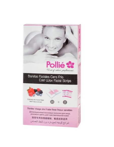 POLLIE BANDAS FACIALES CERA FRIA FRUTOS ROJOS