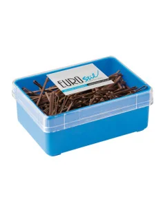 EUROSTIL CLIPS LISOS 5CM MARRON MATE ANTID CAJA 300UDS
