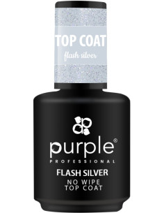 ***PURPLE FLASH SILVER NO WIPE TOP COAT 15ML***