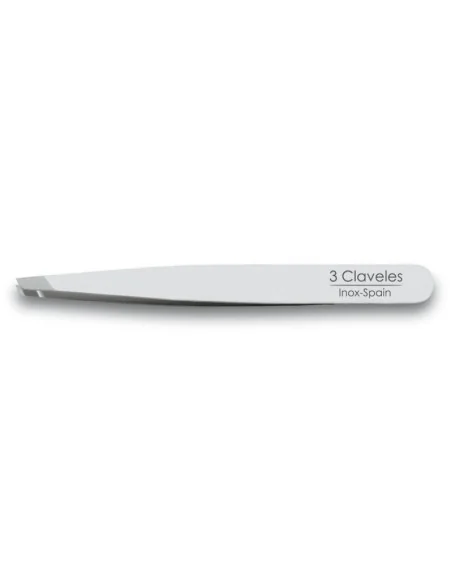 3 CLAVELES PINZA DEPILAR ESTRECHA SESGADA 105MM INOX