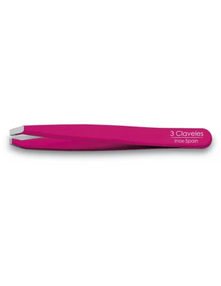 3 Claveles Pinza Depilar Punta Cangrejo Rosa 105mm Inox