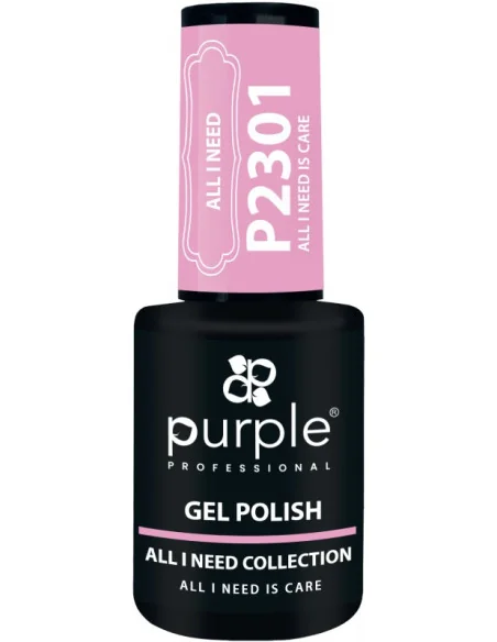 Purple Gel Polish Color All I Need Is Care 10ml