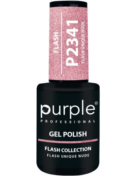 PURPLE GEL POLISH COLOR FLASH UNIQE NUDE 10ML