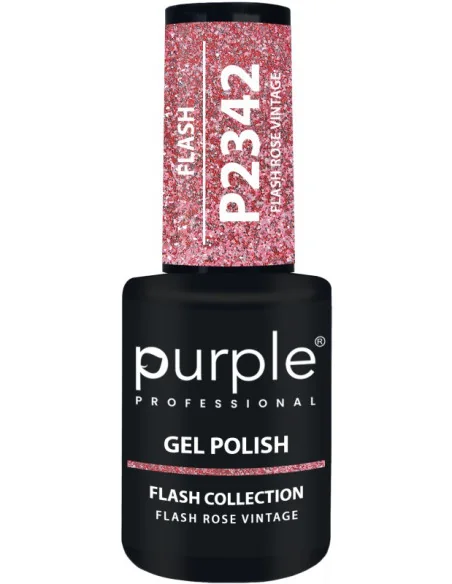 PURPLE GEL POLISH COLOR FLASH ROSE VINTAGE 10ML