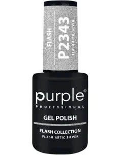 PURPLE GEL POLISH COLOR FLASH ARTIC SILVER 10ML
