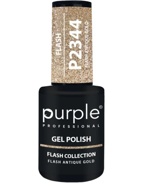 Purple Gel Polish Color Flash Antique Gold 10ml