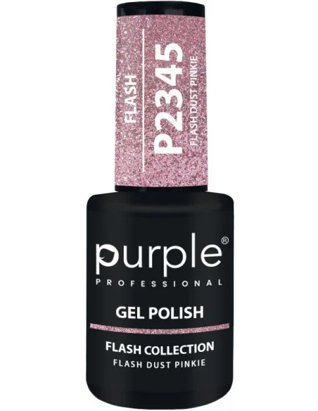 PURPLE GEL POLISH COLOR FLASH DUST PINKIE 10ML