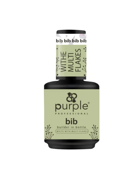 PURPLE BUILDER IN BOTTLE WHITE MULTI FLAKES 15ML